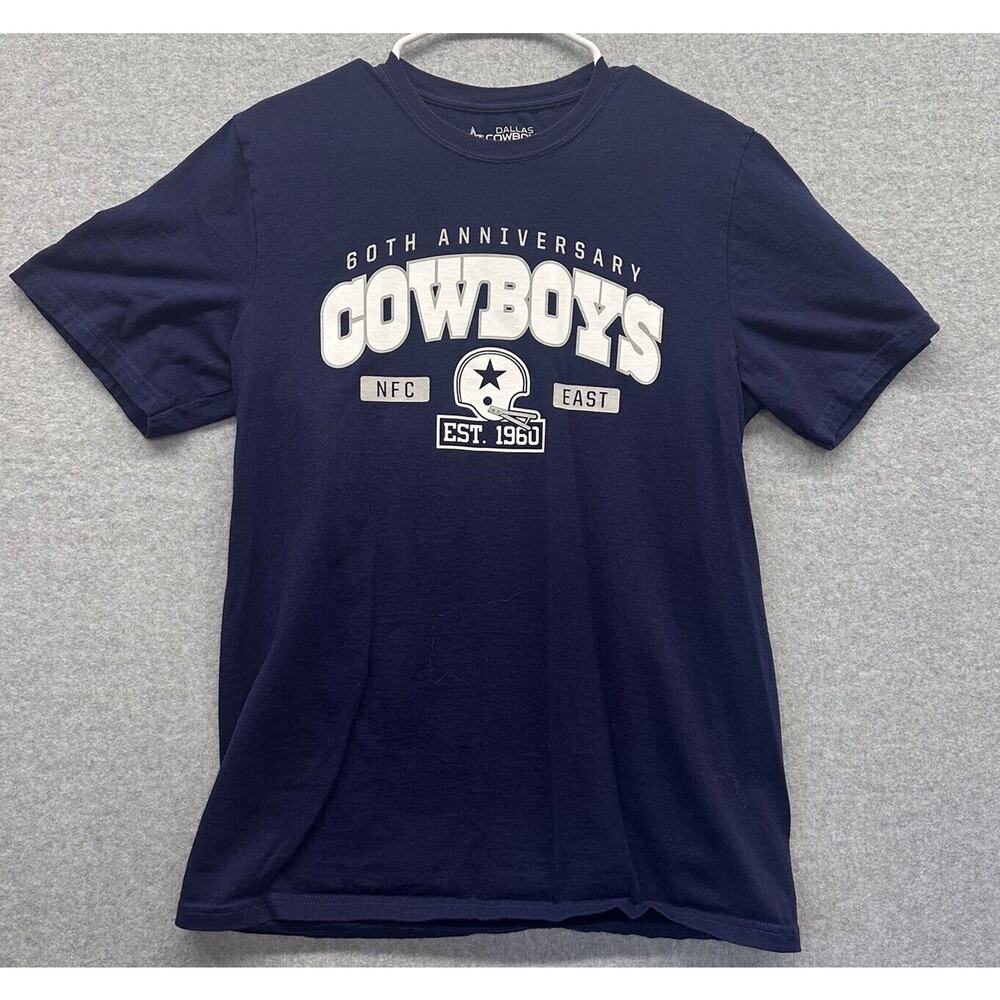 NFL Dallas Cowboy Shirt Mens Medium T-shirt Blue Football 60th Anniversary